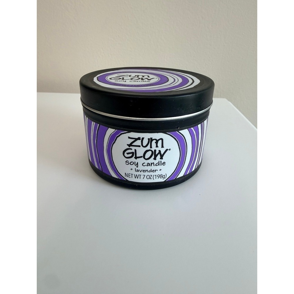 Zum Glow Soy Candle Lavender 7 oz Purple Aromatherapy Indigo Wild NWT
